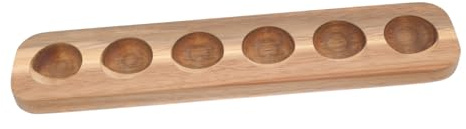 HIAKDOFT Vassoio Per Uova in Legno Solido Con Scomparti Portauova Resistente e Compatto Per Conservazione Sicura Di Uova Fresche Su Tavolo e Frigorifero Design Elegante e Superficie Liscia