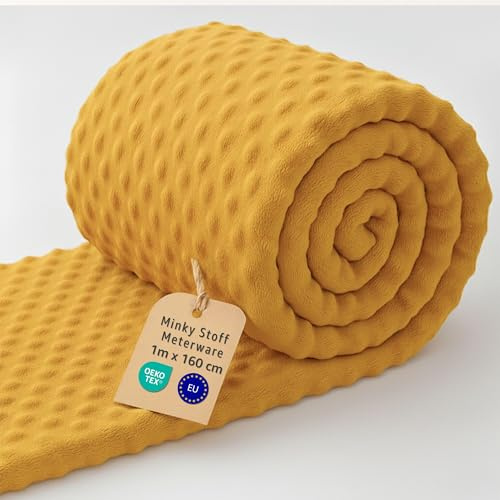 Minky Tessuto al Metro 1 M x 160 cm Peluche Poliestere – Stoffa da Cucire Morbidissima per Coperte Copriletti Pupazzi Accessori Pelle Delicata Oeko Tex Toffee