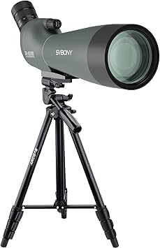 Svbony SV28 20-60x80mm Spektiv mit Kamerastativ, Großes Sichtfeld, Helle und Klare Bilder, HD BAK4 Porro Prisma FMC, Spektive für Sportschützen und Vogelbeobachtung