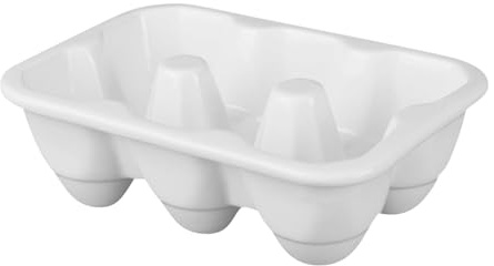 Vaguelly Contenitore Portauova in Ceramica Bianco 6 Griglie per Frigorifero e Cucina Scatola Portauova per Conservazione Domestica Elegante e Funzionale