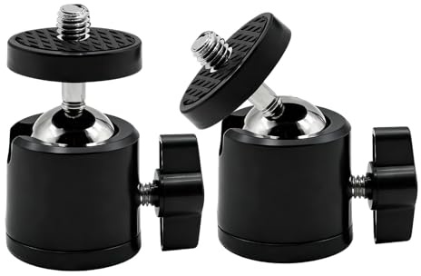 2 Pack Mini Stativkopf Kugelkopf mit 1/4 Gewinde Kugelgelenk 360°