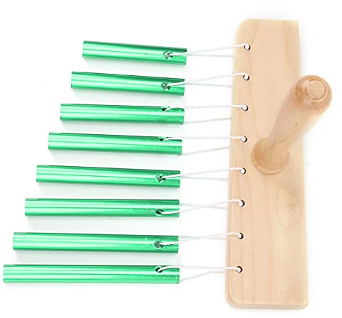 Pongnas 8- Chimes Single Row's Slagverksinstrument med Hammare - Säker Pedagogisk Leksak för Tidig Musikinlärning () (Grön)