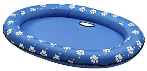 Generico Materassino Galleggiante per Cani - Zattera Gonfiabile e Pieghevole | Gonfiabile per Cuccioli da Piscina,per Cuccioli Gattini Piccole Medie Grandi Giardino Spiaggia Lago Fiume
