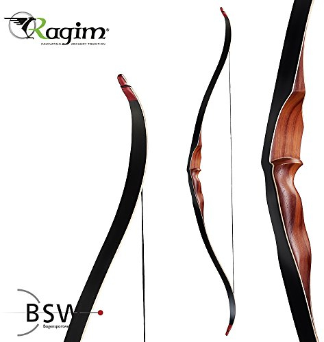 Set RAGIM Black Bear, 58 Zoll, 25–60 lbs, Recurvebogen (50 lbs, Links)