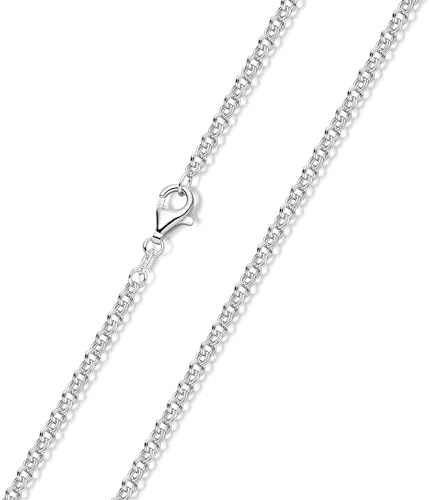 Materia Zwillings Ankerkette Silber 925 - Halskette Damen Herren 2,3mm Kette K31-45 cm