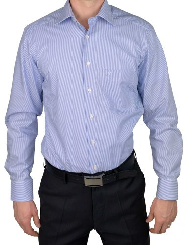 Marvelis - Shirt Slim-Fit / Moderne Rayures Bleues 7754-64-15: Taille De Collier: 43 - Rayures Bleues Moyennes S6 - 43