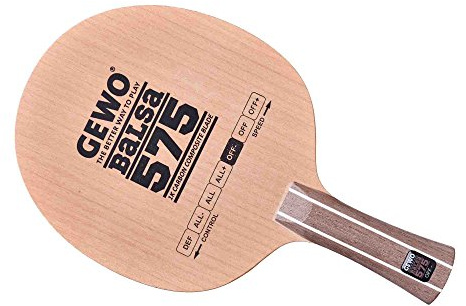 GEWO Balsa Carbon 575 Tischtennisholz – 3+2-lagig mit 1K-Carbon & 5,75 mm Balsa – kontrolliertes Offensivspiel mit Druck – ca. 75 g – Tempo 94, Kontrolle 90, Offensiv–