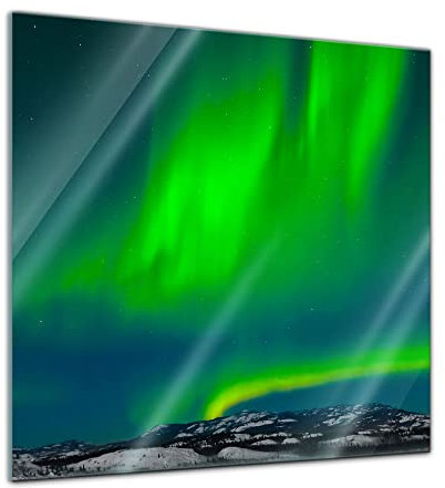 Bilderdepot24 Glasbild - Nordlichter - 30x30 - Deko Glas - Wandbild aus Glas - Bild auf Glas - moderne Bilderdepot24 Glasbilder - Glasfoto - Echtglas