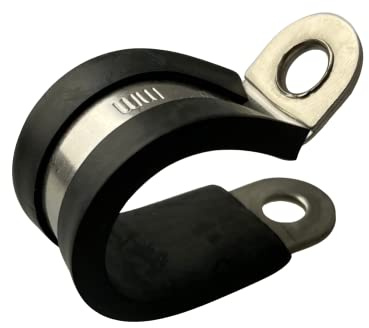 TR Rubber Lined P Clips Hose Pipe Clamp Stainless Steel Pack of 5 (15mm)