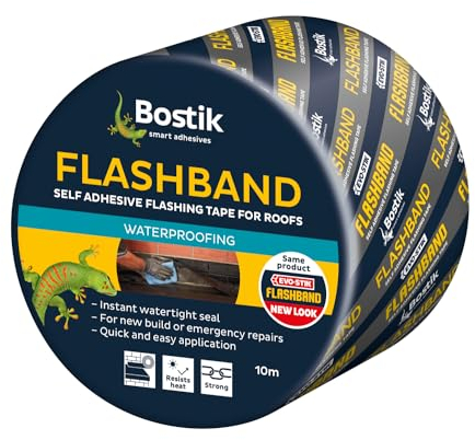 Bostik Flashband Self Adhesive Flashing Tape Grey - 100mm x 10m - For Roofs - Provides an Instant Water tight Seal