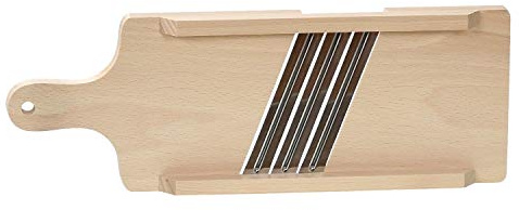 Bütic Holz Krauthobel Gemüsehobel Raspel FSC + optional Krautstampfer, Größe:Linde 44x15cm - 3 Messer