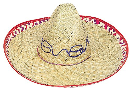 Unique Industries 6587 - Sombrero de Paja para Adultos, 49.9 x 49.9 x 20.3 cm