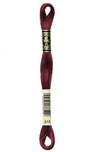 DMC 117-815 6 Strand Embroidery Cotton Floss, Medium Garnet, 8.7-Yard