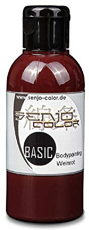 Senjo Color Basic Bodypainting I colore del viso e del corpo I cosmetici, dermatologicamente testato I carnevale, costume I 75 ml I rosso vivo