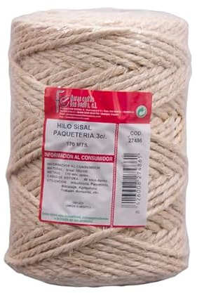 Flores Cortés Bobine de ficelle en sisal pour emballage 2c 240 m