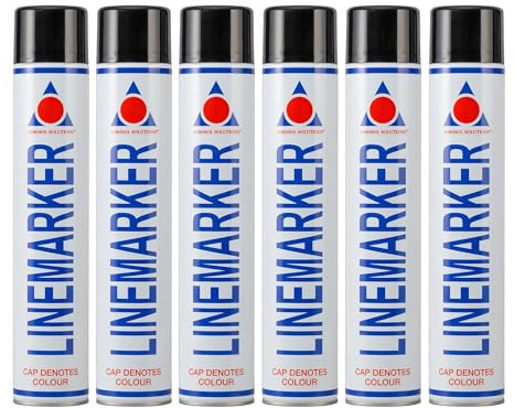 Aerosol Solutions Line Marker, Grass and Road Spray Paint, Black, 750 ml (Pack of 6)