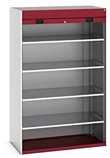 cubio Rollladenschrank bestückt, mit 4 Fachböden