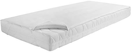 Dormisette Q159 Premium Molton-Matratzenauflage, 200/200 cm, Baumwolle/Zwirn-Calmuc, Reinweiß