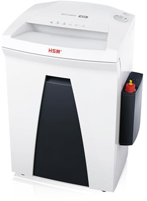 HSM SECURIO B24 Aktenvernichter inkl. Öler I Partikelschnitt 1,9x15 mm | Sicherheitsstufe P-5 I Schredder für Papier, Kreditkarten, Heft/Büroklammern I 35l Behälter I 11 Blatt I 5 Jahre Garantie