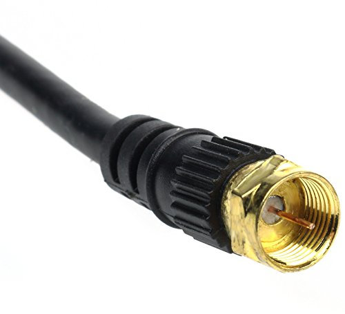 0,9 m nero cavo coassiale RG6 CATV F-Type f-pin TV cavo video 75 ohm 18 AWG VCR