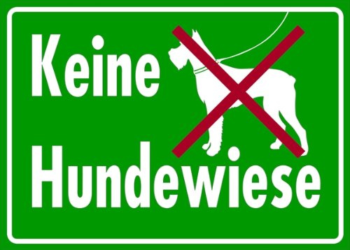 LEMAX® Hinweisschild, Keine Hundewiese, 250 x 350 mm Alu geprägt grün/Schriftfarbe: weiß 350x250mm