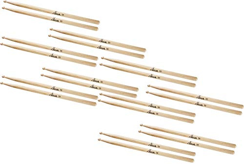 10 Paar XDrum Schlagzeug Sticks 5B Wood Tip (runder Holzkopf, Länge: ca. 405 mm)