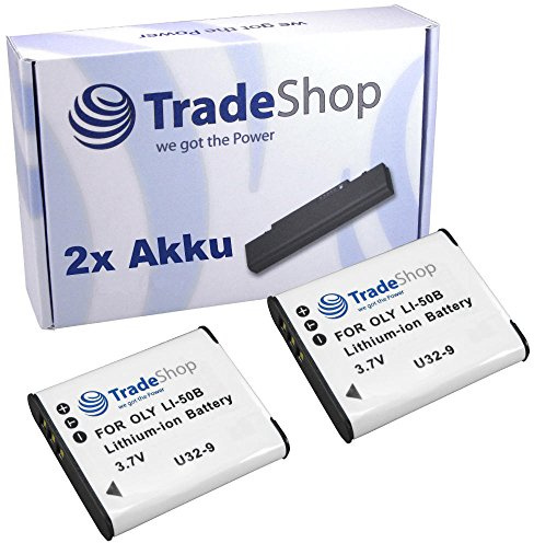 2X Kamera Li-Ion Akku 950mAh für Ricoh CX3 Pentax Optio X70 I-10 RZ10 Olympus mju 850 SW 1010 1020 1030 SW 9000 9010 Tough 8010 Tough 6020 Tough 6010 SP-800 UZ ersetzt LI-50B DB-100 D-Li92