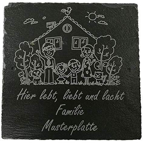 Personalisiertes Haus-Türschild für Familien, Schiefer, Individuelle mit Wunschnamen, Hausschild mit Namen, Familien Hausschild, Türschild mit Namen, Türschilder mit Gravur, Die Geschenke Manufaktur