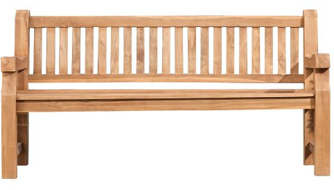 CLP Wetterfeste Gartenbank Jackson aus massivem Teakholz I Holzbank mit ergonomischer Sitzfläche I In verschiedenen Größen erhältlich, Farbe:Teak, Größe:180 cm