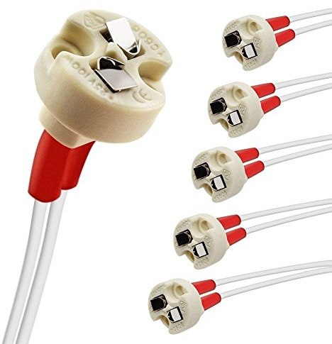 YiLighting - Ceramic Miniature Bi-Pin MR16 Lamp Base Socket Holder Connector Adapter for MR16, GU5.3, G4, MR11,GY6.35 GZ4 Female Base Light Bulbs(10pcs)