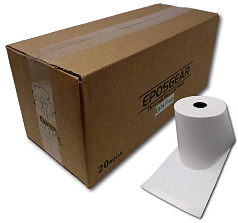 EPOSGEAR 80 x 60 mm Thermal Paper Rolls Till Cash Register Machine System Printer Receipt (Pack of 20) - White - BPA Free