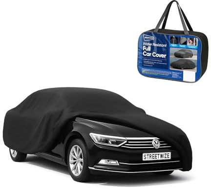 Streetwize - Heavy Duty Water Resistant Fully Breathable Car Cover, Black [Extra Large] - 574cm (L) x 203cm (W) x 119cm (H) (SWBCCXL)