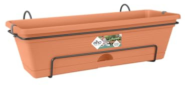 elho Green Basics Balkonkasten Allin 1 50cm - Mild Terra | L 25.5 x B 49 x H 16.5 cm | Integrierter Untersetzer | für den Außenbereich