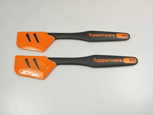 TUPPERWARE D167 toppskrapa 2 x kastrullskrapa silikon orange toppskrapa stor av Tupperware