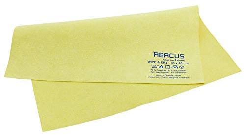 ABACUS® Mikrofasertuch Wipe & Dry - Ledertuch 38 x 40 cm Fenstertuch Fensterleder fusselfrei Microfaser Mikrofaser Fenster Leder Tuch (6300)