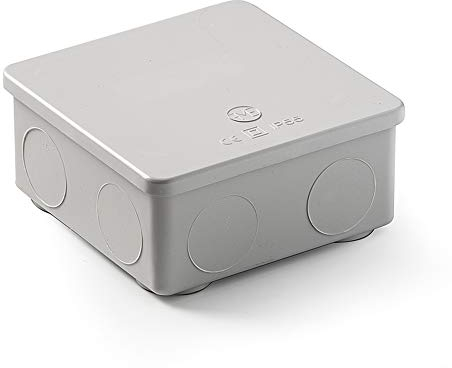 FAMATEL – Wasserdichte Abzweigdose IP55 | Druckdeckel | Ohne Kegel | 100x100x45 | Grau