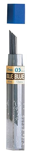 Pentel PPB Cases mit 12 blau Ersatzmine für Druckbleistifte 0,5 mm