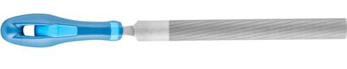 PFERD TOOLS Werkstattfeile Halbrund-spitz, 150mm, halbrund-spitze Feile, Kreuzhieb H3 auf zwei Seiten, inkl. Ergonomie-Feilenheft, 11235158 – für die Feinbearbeitung und zum Schlichten geeignet