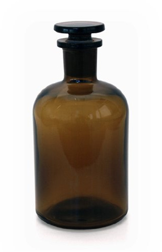 Apothekerflaschen 3 x 250 ml - Farbe: Braun - inkl. Glasstopfen *** Enghalsflasche Apothekerglas Stopfenflasche Laborflasche Laborglas Rundschulterflasche***