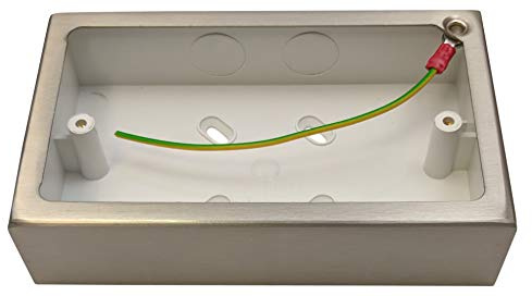 G&H 710SS 2 Gang Brushed Steel Surface Mounted Double 30mm Pattress Box