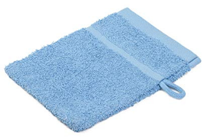 Gözze - Waschhandschuh, 4er Set, Weich und Saugfähig, 100% Baumwolle, 16 x 21 cm - Taubenblau