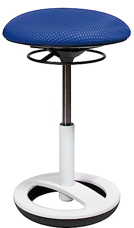 TOPSTAR Bürohocker Sitness Bob Alu weiß lackiert blau | Made in Germany | Ergonomisch | Bürohocker, Rollhocker | höhenverstellbar | Geprüfte Sicherheit nach GS-Intertek