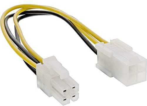 InLine Stromverlängerung intern, P4 4pol Stecker / Buchse, Netzteil zu Mainboard, 0,2m