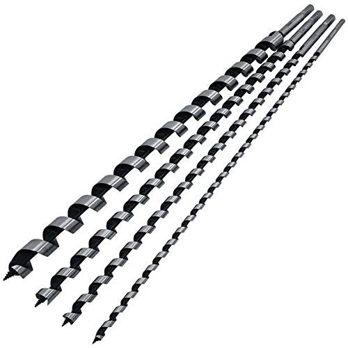 Neilsen CT3300 4pc Auger Drill Set 600mm Long – Wood Auger Drill Bits with Hexagonal Shank Fitting