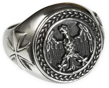 Fly Style Bundeswehr Ring aus Edelstahl - Bundesadler Eisernes Kreuz - Soldaten Herren Schmuck