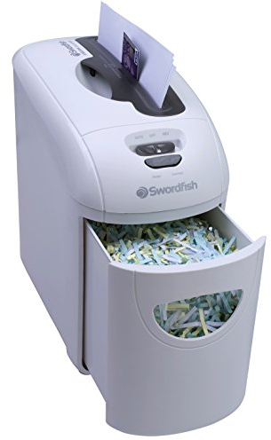 Swordfish 40300 X-Securia 800XC 8 Sheet Cross Cut Paper/Document Shredder, White