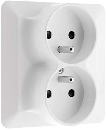 Zenitech - Double prise 2P+T 16A monoposte - Blanc - Artezo