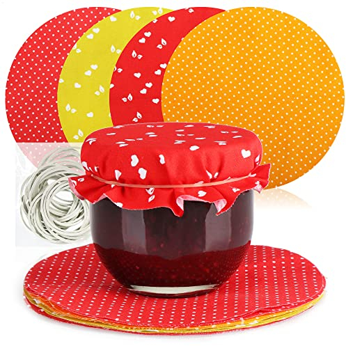 com-four® 30x Schmuckdeckchen für Einmachgläser - Marmeladen-Deckchen - Deko für Einmachgläser - Gläserdeckchen zum Dekorieren von Marmeladengläsern (30 Stück - Schmuckdeckchen)