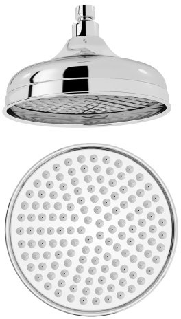 8 Inch Traditional Fixed Rainfall Shower Head Round Stainless Steel Swivel Joint SH224