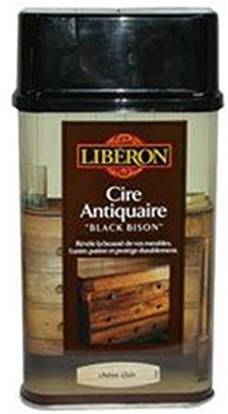 Libéron Cire Antiquaire Black Bison Liquide, Chêne Moyen, 0,5L | A base de cire de Carnauba, Protège et nourrit en profondeur, Sublime le bois d'une patine durable